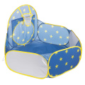 3 in 1 Kids Ball Pit Play Tent with Crawl Tunnel, Pop-Up Rocket Shape with Stars Theme for Boys and Girls Baby gifts